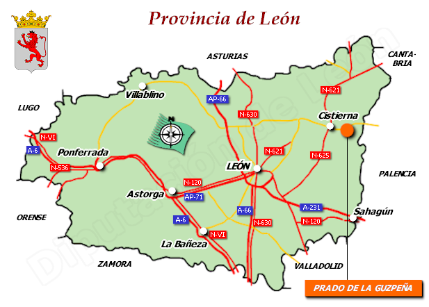 Mapa de la provincia de León